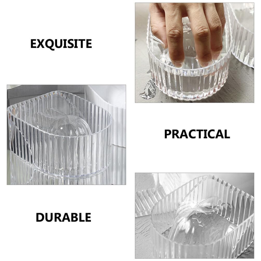 FRCOLOR Nail Soaking Bowl 5.8X4.3X4.9 Inch Clear Acrylic Manicure Dish for Soak off Gel Polish Remover and Dip Powder Removal Hand Soak Bowl for Home and Salon Use