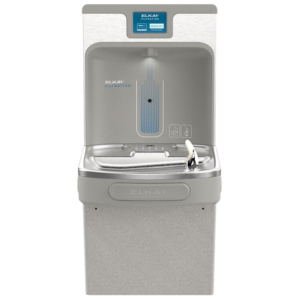 Elkay LZS8WSLK ezH2O Bottle Filling Station & Single ADA Cooler Filtered Refrigerated Light Gray