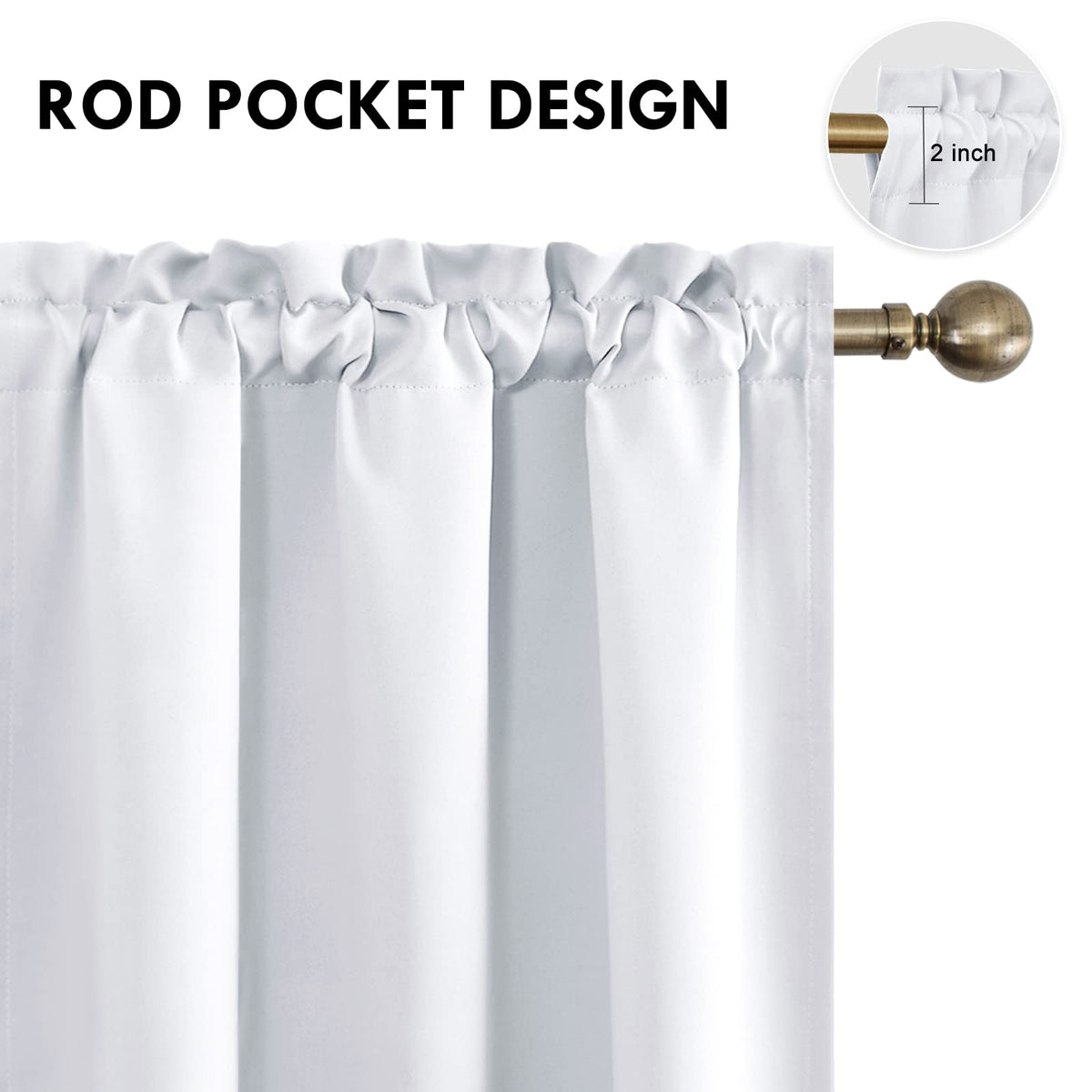 Blackout Curtains for Bedroom Living Room 42 x 45 Inch Long 2 Panels (2 Count)