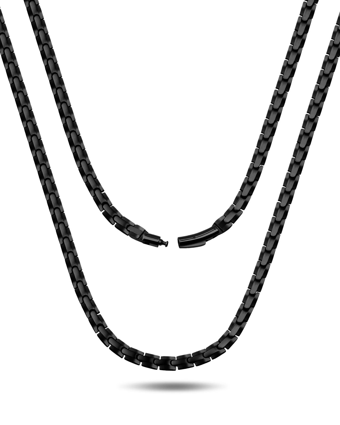 Feraco Magnetic Necklace for Men Women, Titanium Stainless Steel Magnetic Chain with Ultra Strength Neodymium Magnets, Black Jewelry Gift, Adjustable