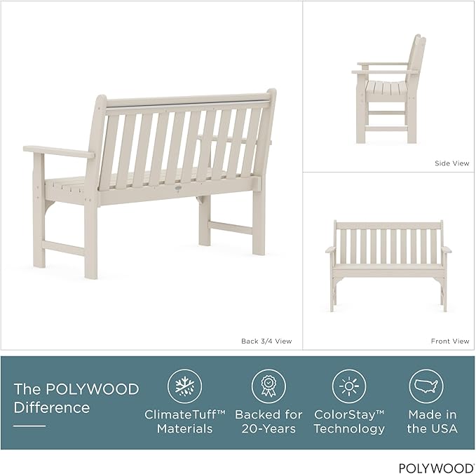 POLYWOOD Vineyard 48-Inch Bench, Sand