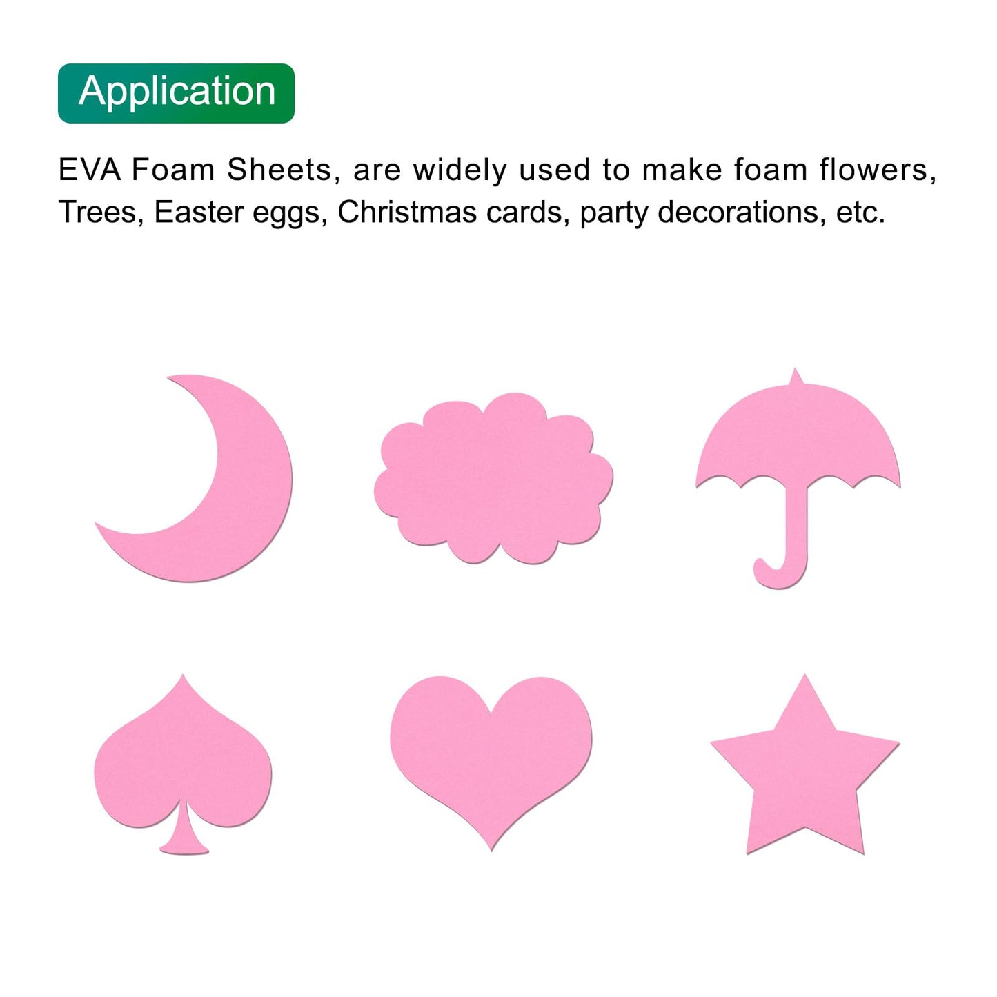 MECCANIXITY EVA Foam Sheets Pink 35.4 Inch x 19.7 Inch 1mm Thick Crafts Foam EVA Sheets for Costumes, Arts and Crafts Projects Pack of 10