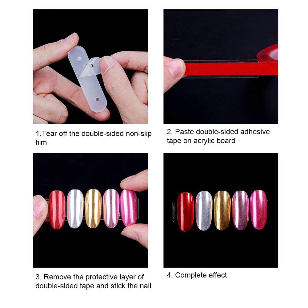 10Pcs Nail Art Showing Holder Nail Art Acrylic Strip Magnetic Display Transparent Manicure DIY Nail Salon Accessory Clear Nail Sticks Polish Display(10pcs)