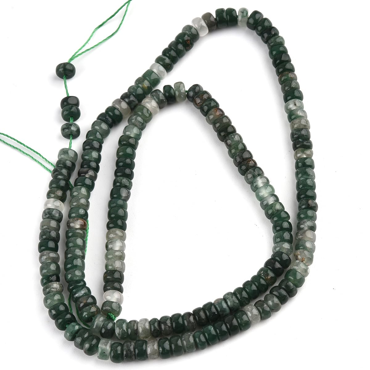 165pcs 4x2mm Natural Green Jade Disk Rondelle Spacer Stone Semi Precious Gemstone Loose Beads for Jewelry Making 15 Inch