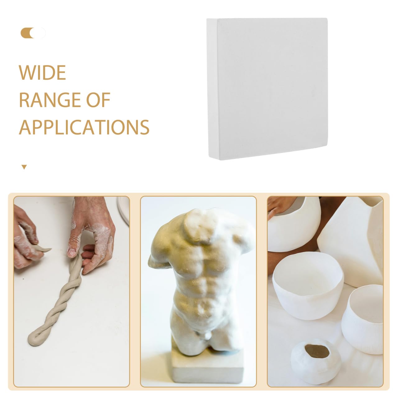 GRADENEVE Clay Pottery Bat Gypsum Board for Pottery Classes Drying Tool for Ceramic Density Plaster Bat for Holding Clay and Sculpting