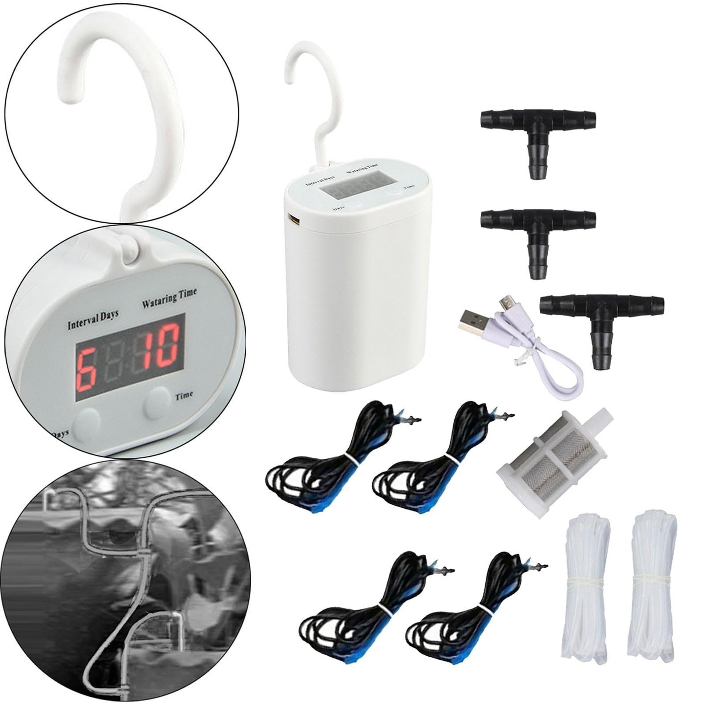 Jinhxofs Potted Plants Automatic Watering System Plant Water Indoor Sprinkler Multipurpose Drip Irrigation Kit for Patio Grass Bonsai, Dripping 16 pots