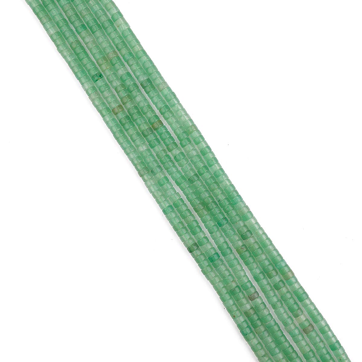 BEADIA Natural Green Aventurine Spacer Beads Caps Loose Semi Gemstone for Beading Jewelry Making 4mmx2mm 38cm