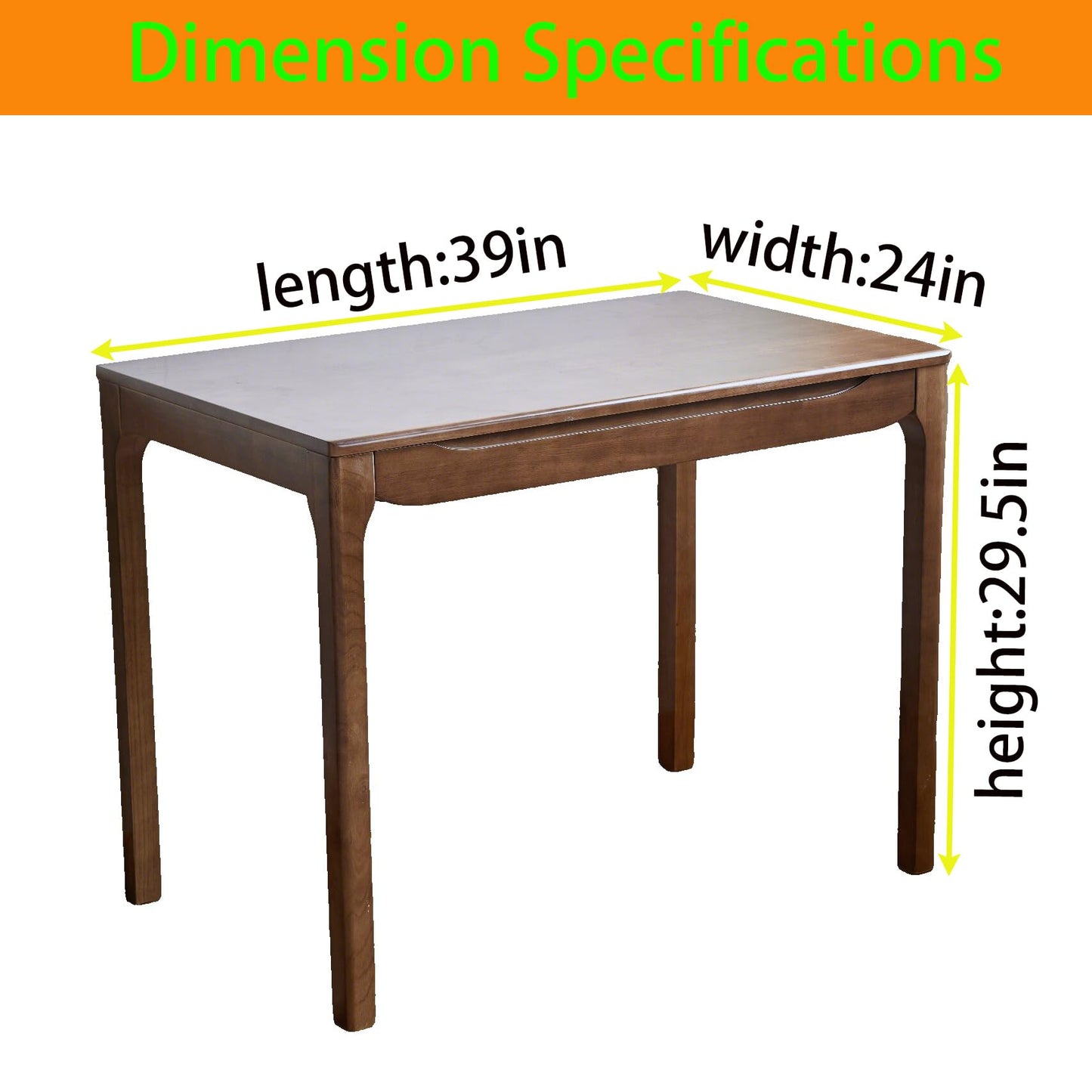VIZBMYR Widen Solid Wood Desk with Drawers,39"X24" Wood Writing Desk for Small Space,Student Computer PC Desks,Home Desks for Work,Gaming Study Desk for Bedroom Escritorios Desk Table (Walnut, 39“)