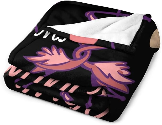 Flamingo Throw Blanket Gifts - 50 x 60 Inches Funny Throws - Black Soft Fuzzy Plush Blankets for Office