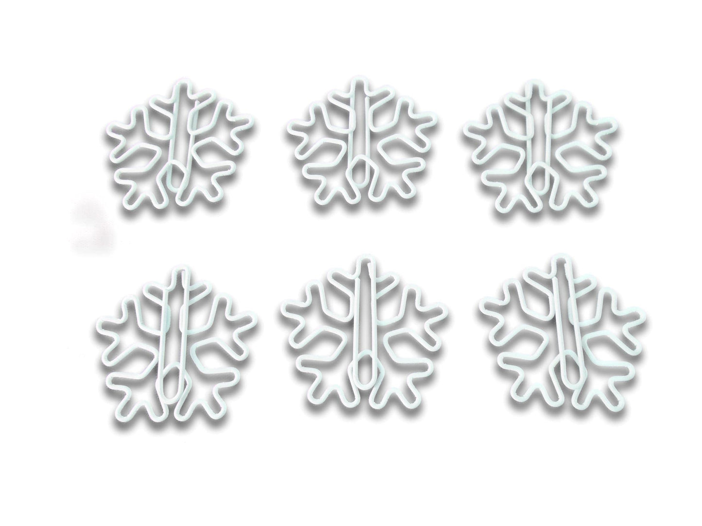 Snowflake Shaped Paper Clips (100 Count) in Tin – White Decorative Clips for Office, Desk Organization & Gifts – Butler in the Home