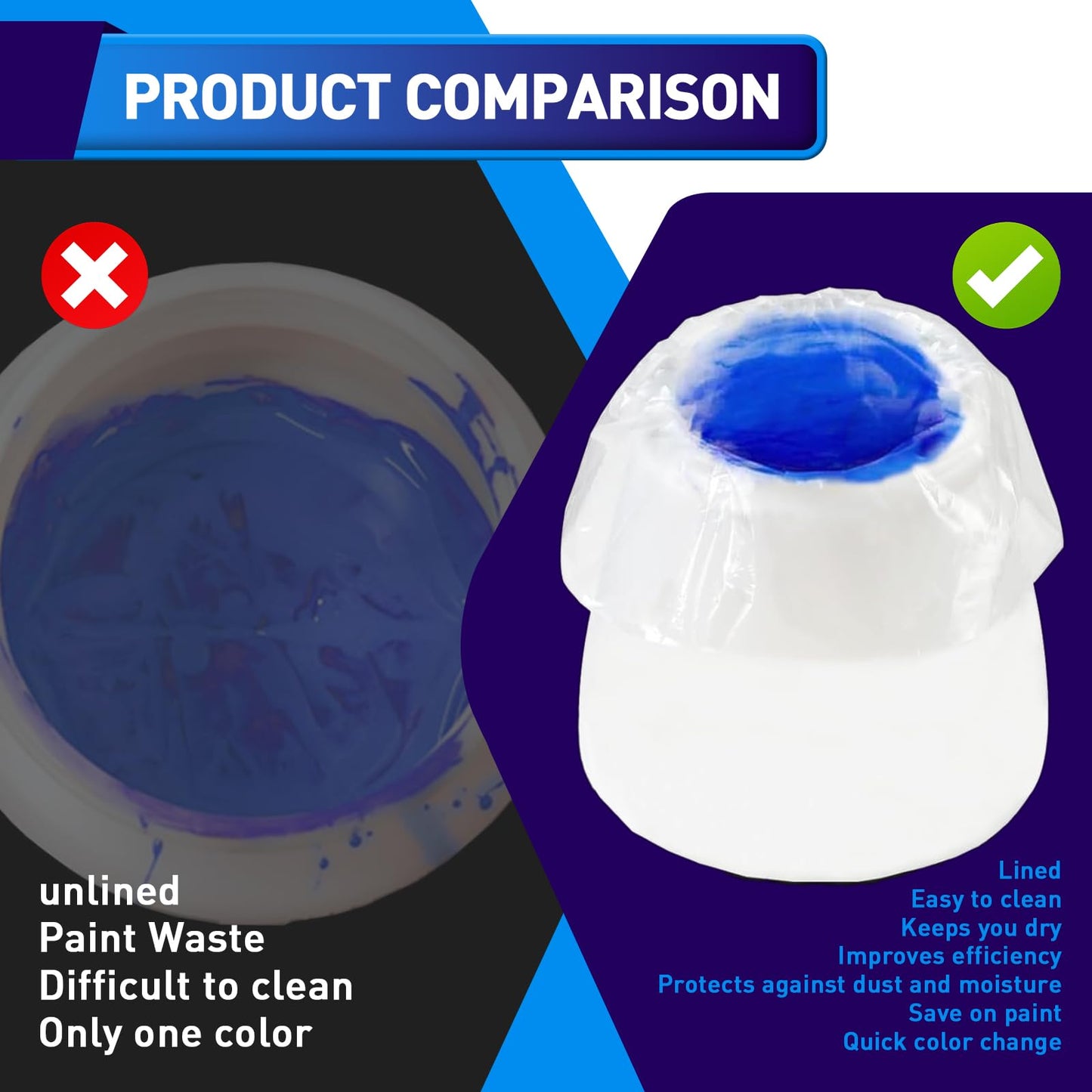 Wagner Paint Sprayer Parts - 100 Pieces Sprayer Bags, 7.8'' x 11.8'' Cup Liners, Transparent Spray Gun Canisters