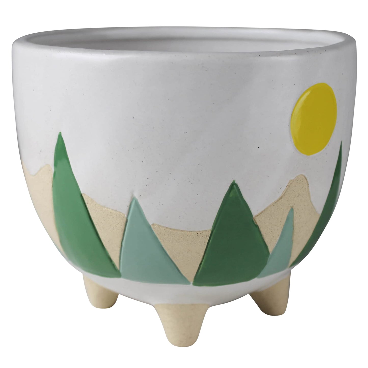 AREOhome HomArt Mountainscape Cachepot, 6.25-inch Length, Ceramic