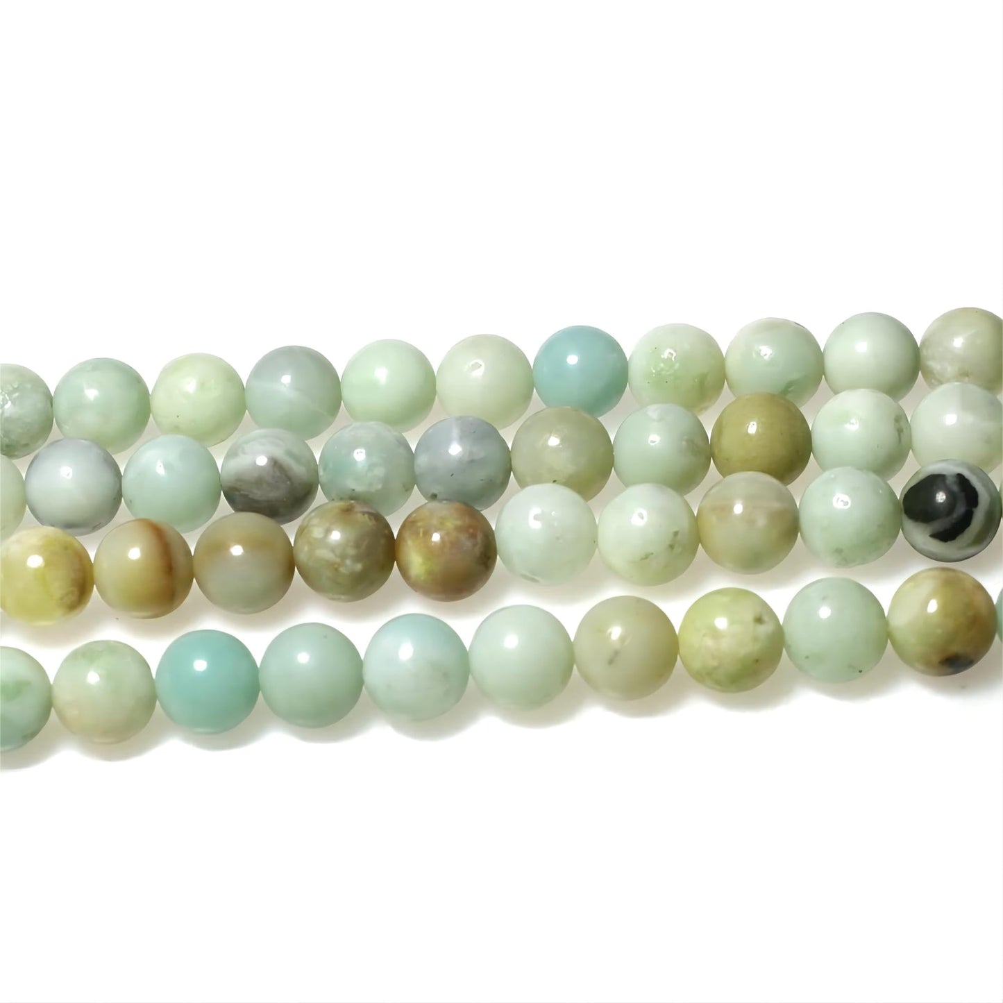 MJDCB Natural Stone Beads Multicolor Amazonite Round Loose Beads for Jewelry Making DIY Bracelet Necklace (10mm)