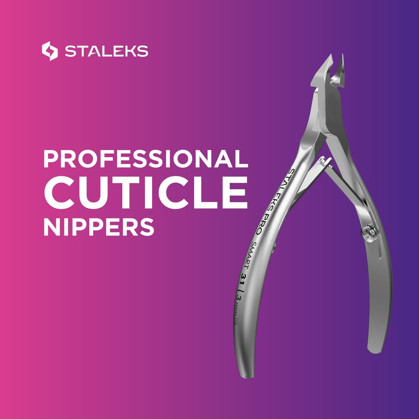 Staleks Pro SMART 31 Cuticle Nippers – 3mm Blade Cuticle Trimmer – Sharp & Durable Stainless Steel – Professional Manicure Tool