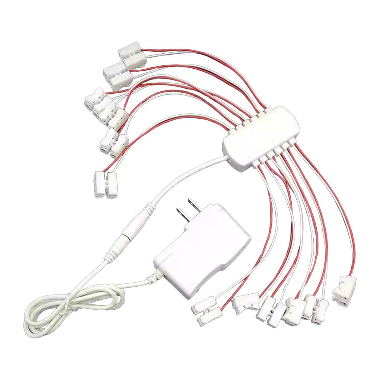 kowaku 3V 2A Power Supply US Plug 12 Ports Convenient Compact Wiring Power Cable for Miniature Garden Model Hobby Train Street Light