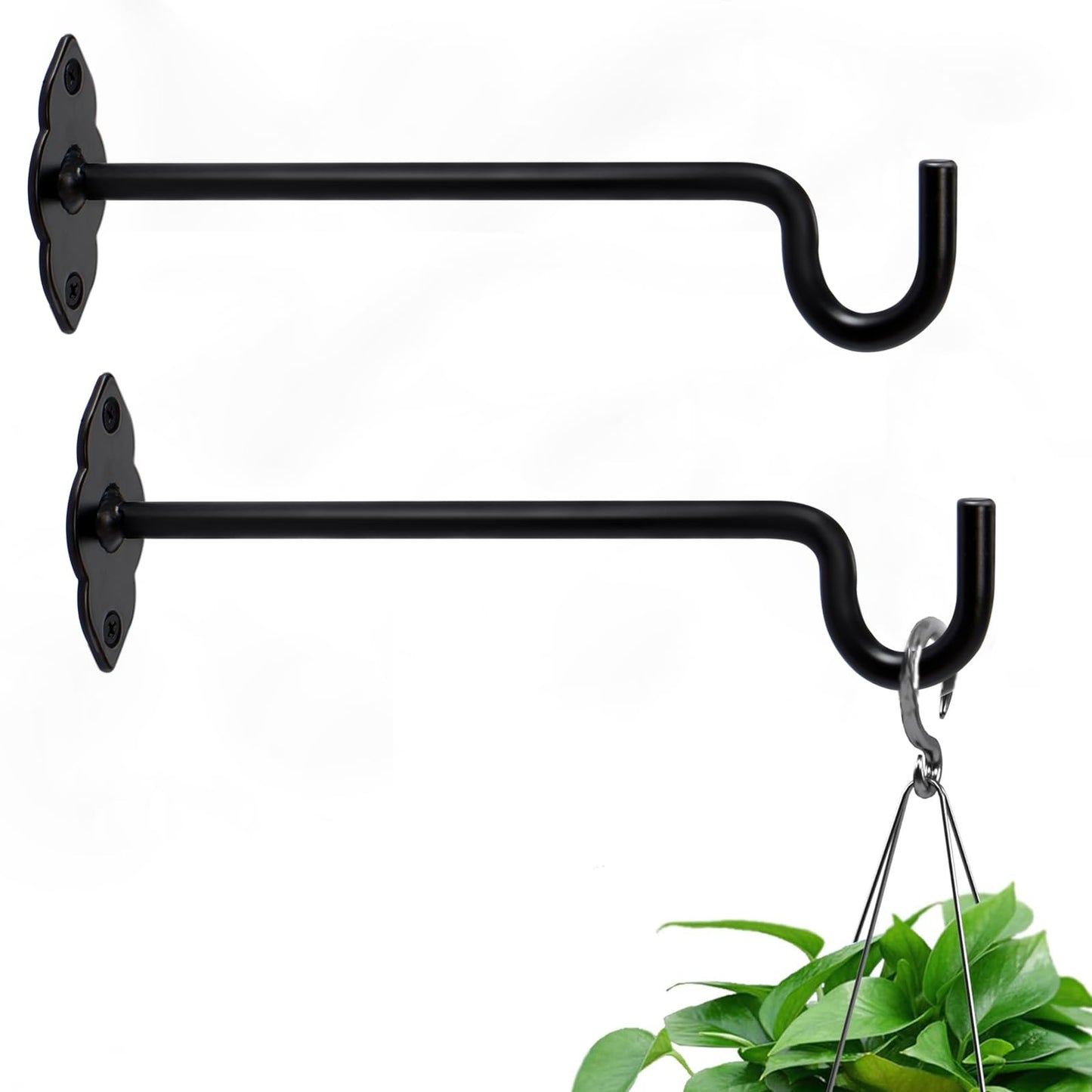 XIDING 10 Inch 2 Pack Plant Hangers Outdoor or Indoor Plant Hooks Hanging Plant Bracket for Home Decor Bird Feeders