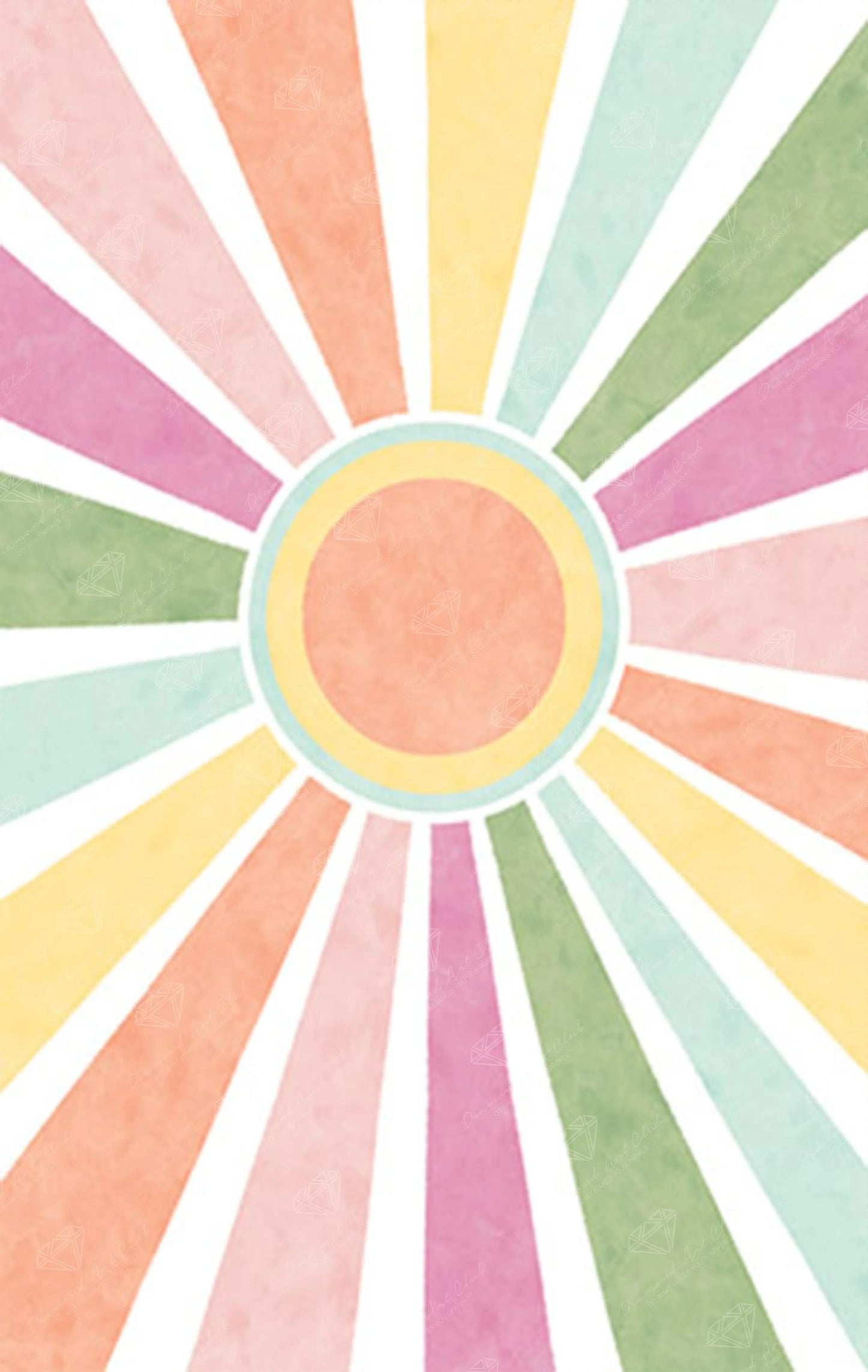 DIAMOND ART CLUB Sun Rays - Pastel Diamond Painting Kit, Fun DIY Crafts for Adults, Round Diamond Art Canvas, 9" x 14" (22.7 cm x 35.9 cm)
