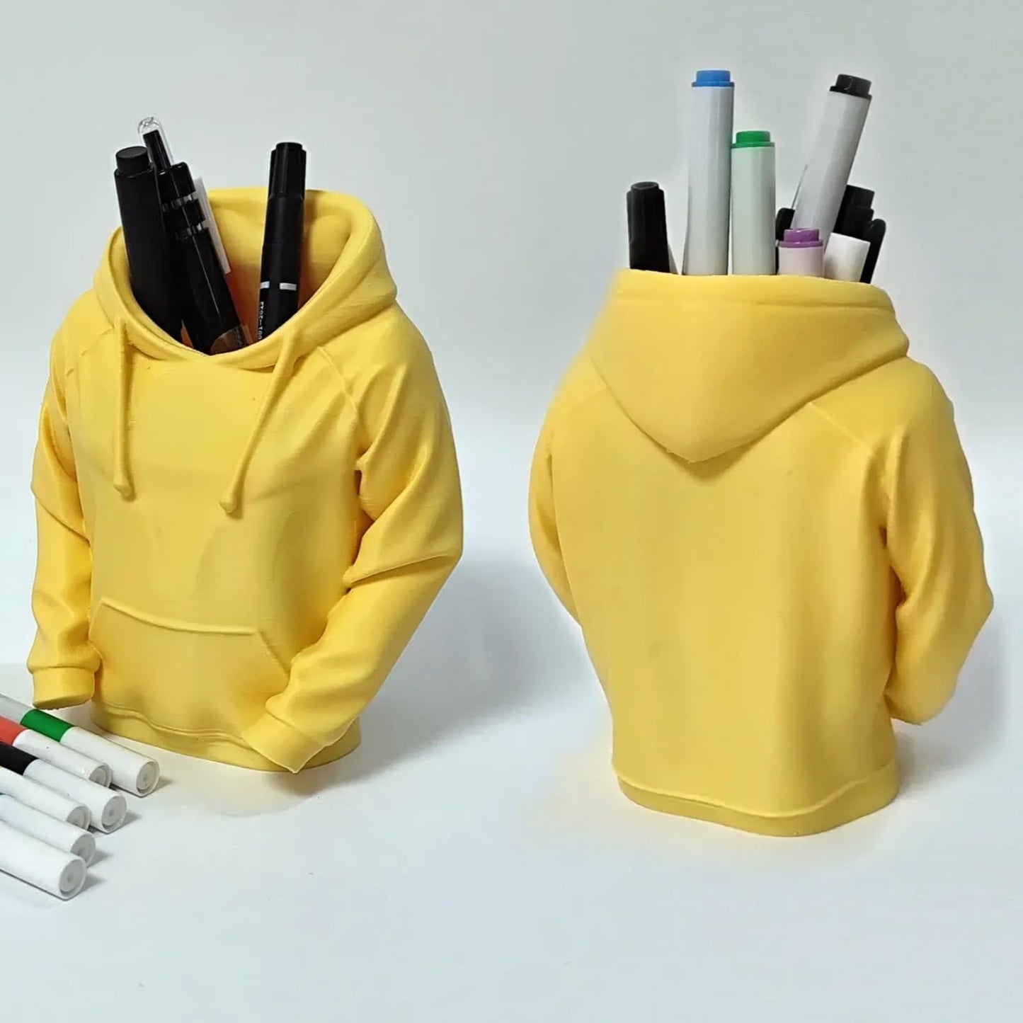 TIME&TRAVE Unique Sweatshirt Pen Holder for Desk, Creative Pencil Holder Desk Organizers, Office Supplies Decorations Idea Gift for Men Women Kids(Yellow)