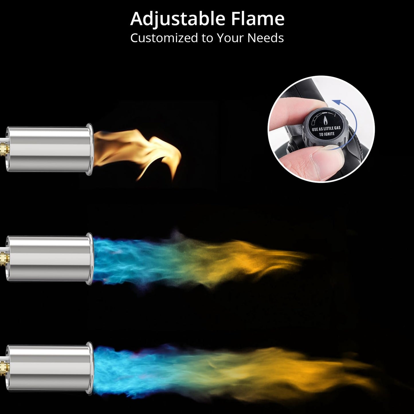 Sondiko Powerful Grill & Cooking Propane Torch L8010, Sous Vide, Welding Torch, Adjustable Wood Torch Burner for Searing Steak, BBQ, Campfire Starter(Black, Grey) Propane Tank Not Included
