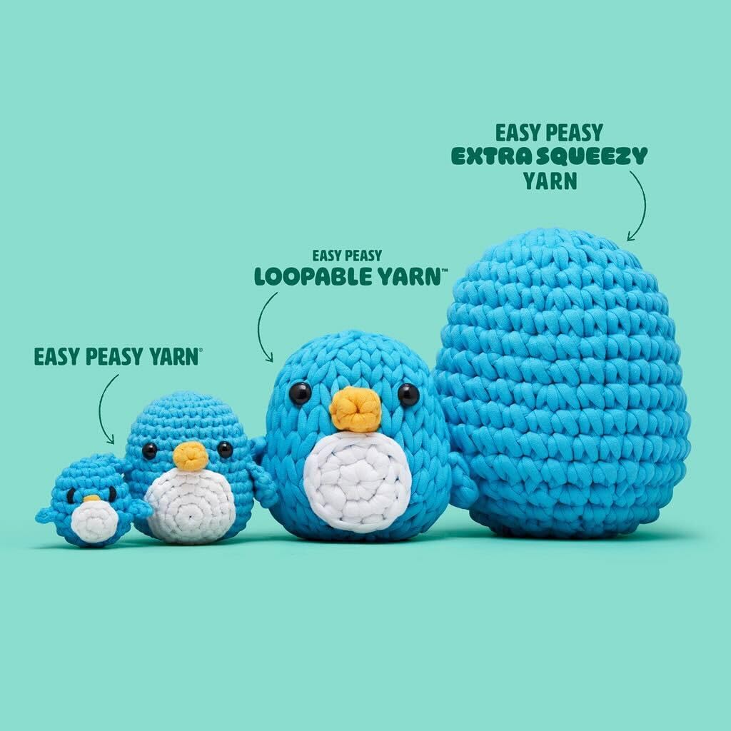 The Woobles Crochet Kit for Beginners with Easy Peasy Loopable Yarn, As Seen on Shark Tank - Easy Arts and Crafts Knitting & Crochet Animals Kit with Step-by-Step Video Tutorials (JoJo the Bunny)