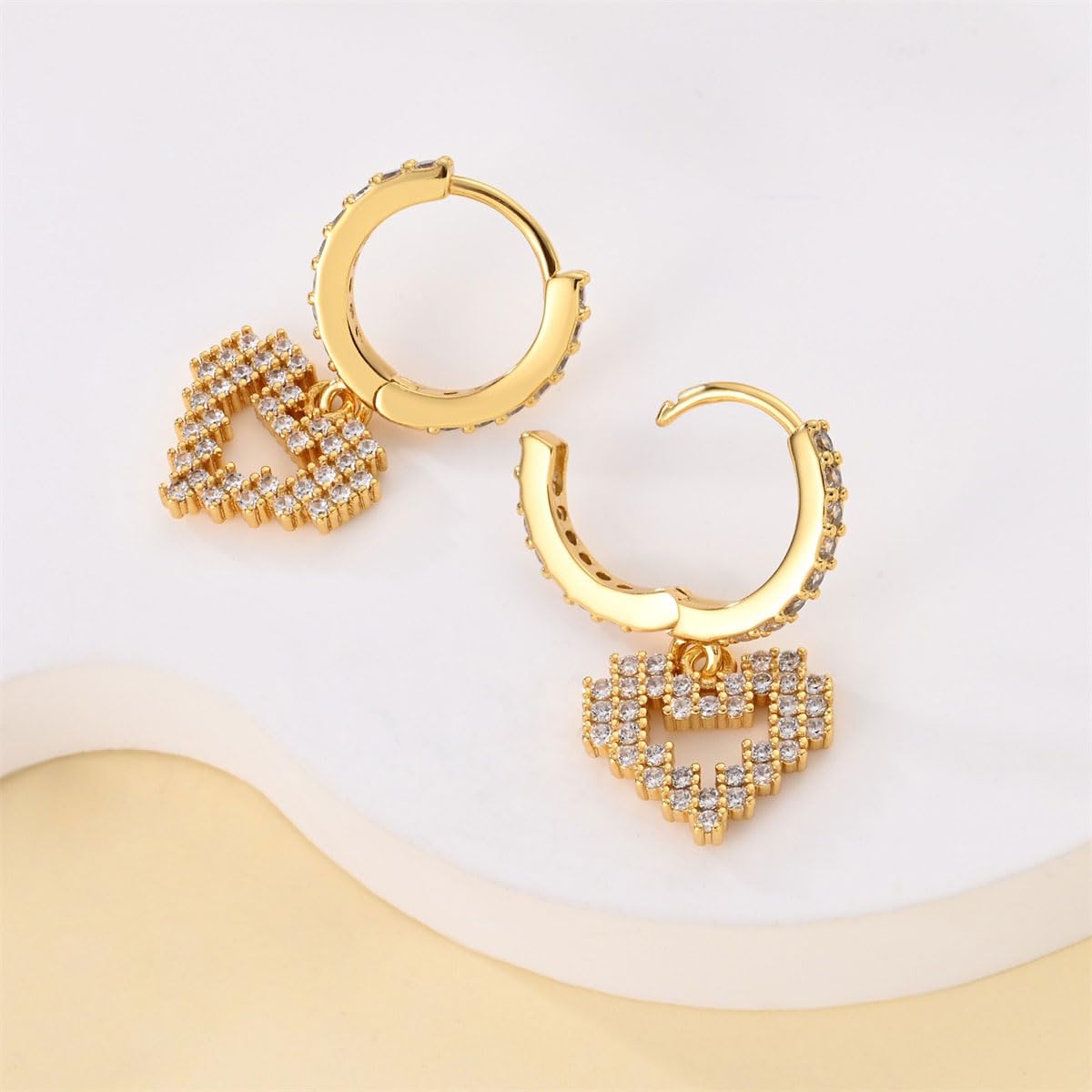 Cycuff 925 Sterling Silver Hoop Earrings Colorful Cubic Zirconia Jewelry Drop Earrings for Women Set Earring Presents for Her