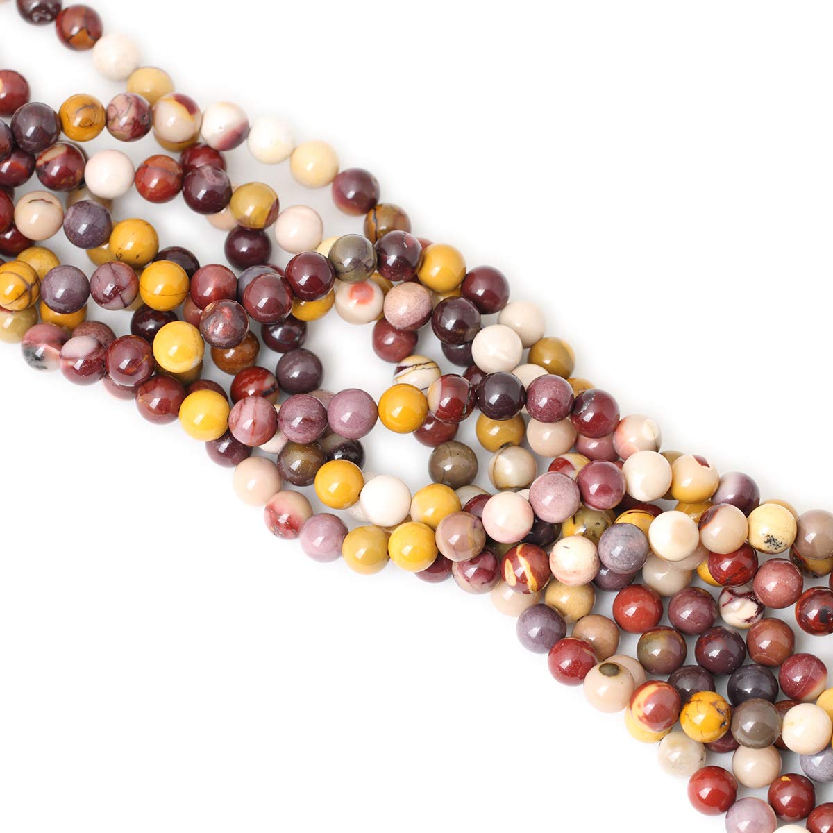 CHEAVIAN 45PCS 8mm Natural Moonkaite Jasper Gemstone Round Loose Beads for Jewelry Making DIY Handmade 1 Strand 15"