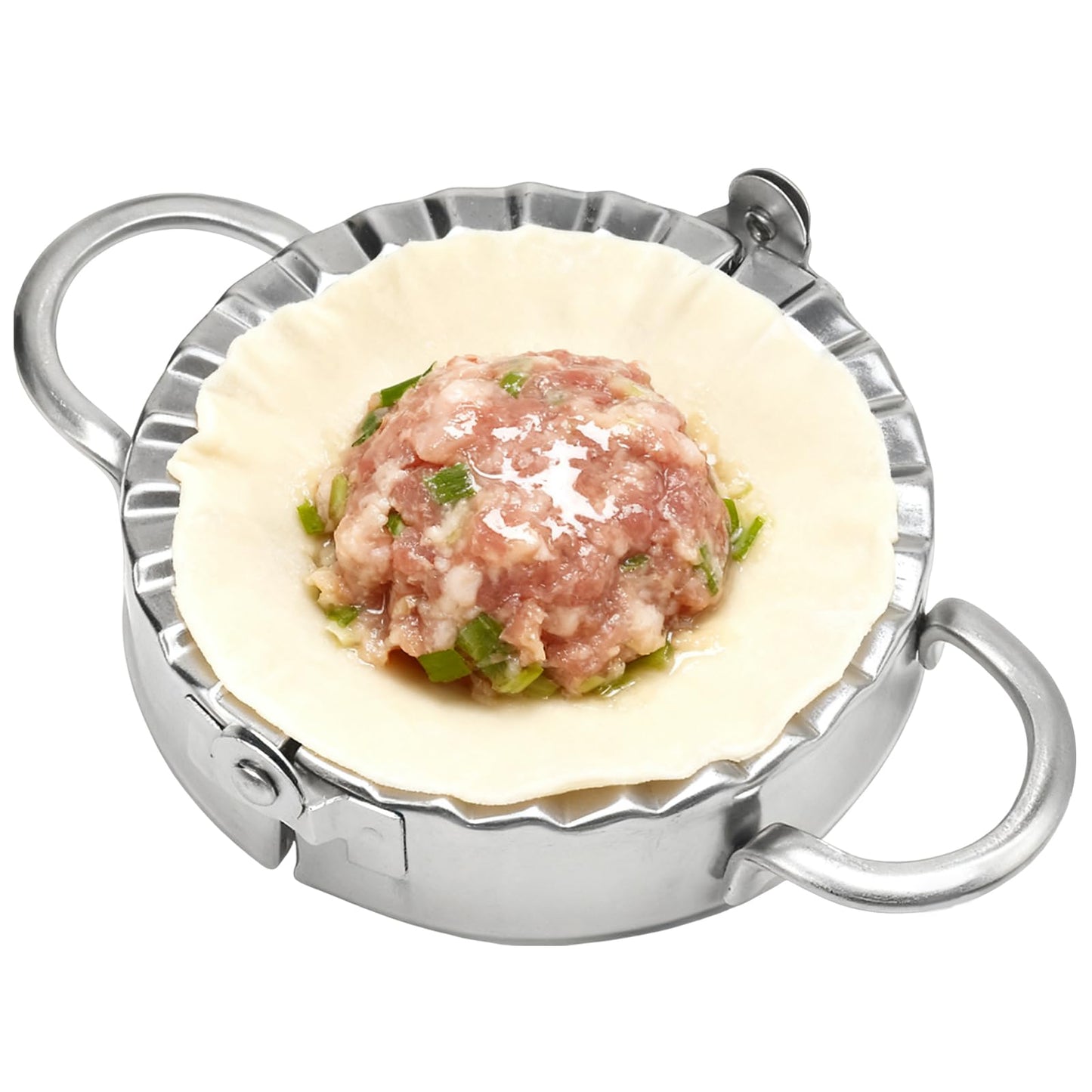 Newnessai Stainless Steel Dumpling Maker Kit With Stuffing Spoon, Includes 2Pcs Small Dumpling Molds and 2 Large Ravioli Maker Press, Easy-tool for Dumpling Pastry Pie Making