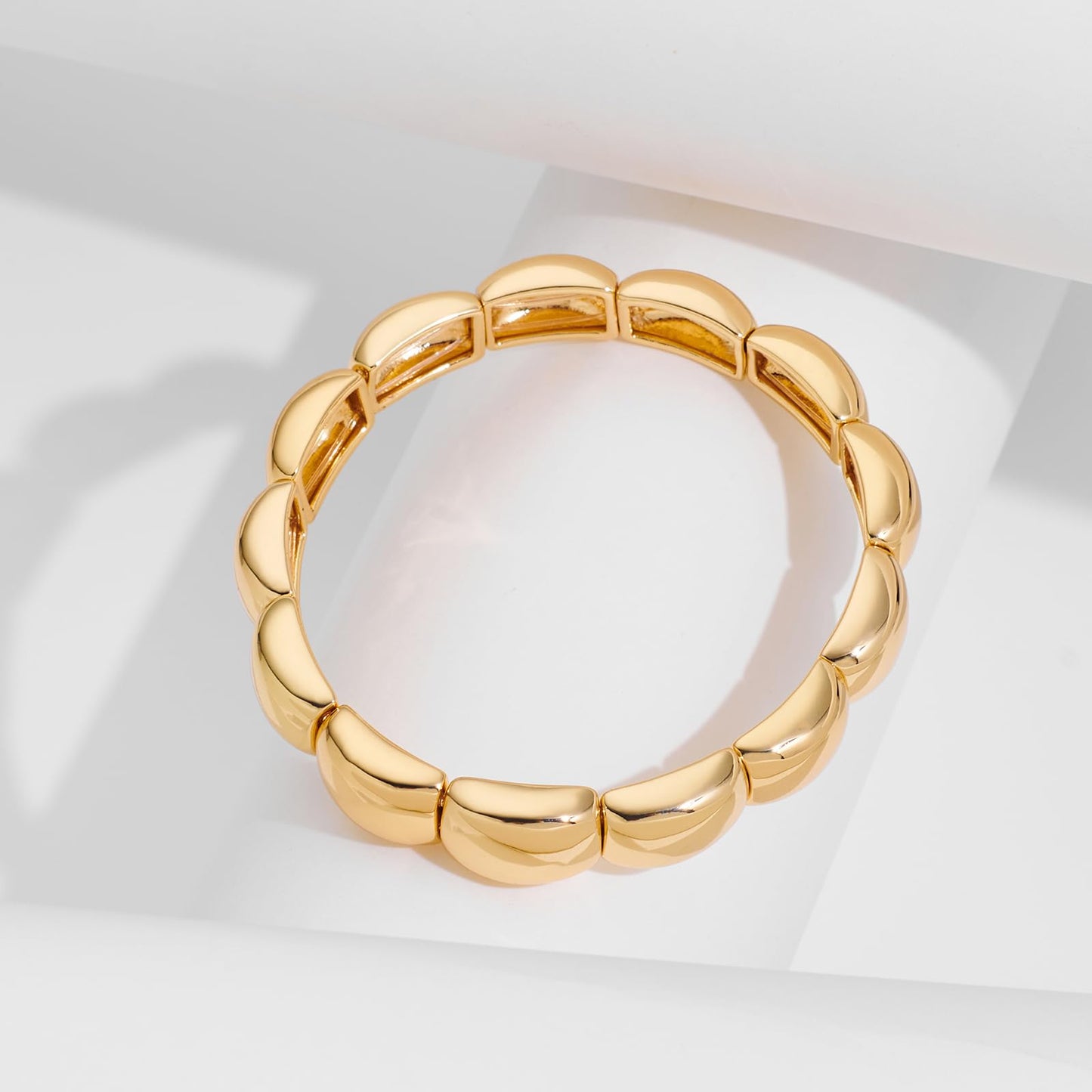 FAMARINE Bracelets for Women, Stretchable Bracelet Minimalist Stretch Stack Adjustable Bangles