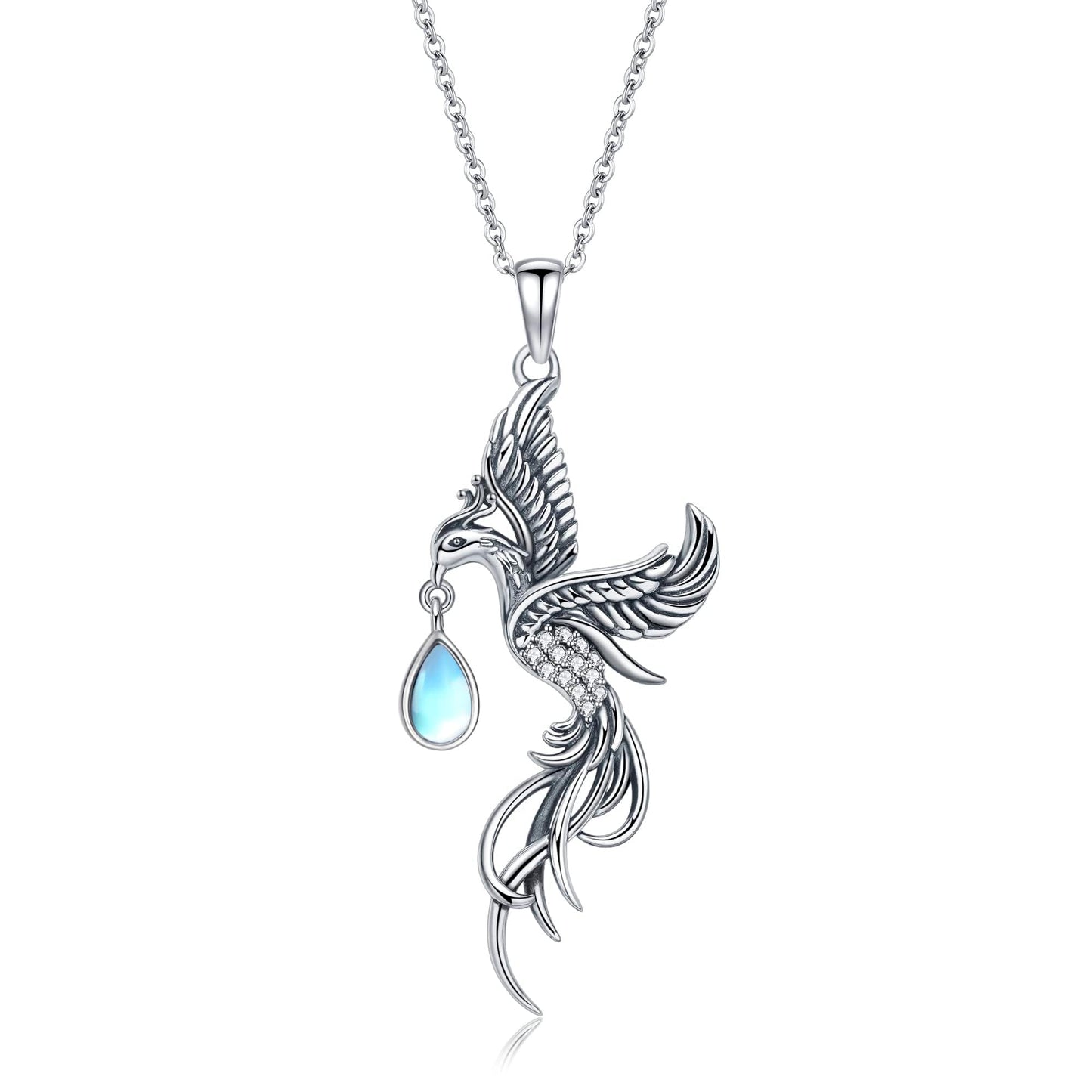 YAFEINI Phoenix Necklace 925 Sterling Silver Phoenix Pendant Mother's Day Jewelry for Women Mom