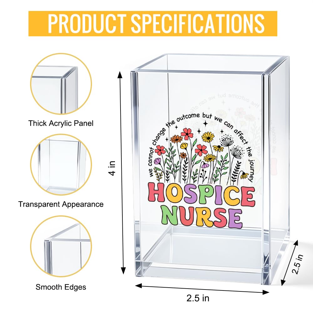 JQYCJTR We Cannot Change The Outcome But We Can Affect The Journey Floral Inspirational Nurse Acrylic Cosmetic Pencil Pen Bookmark Storage Holder Cup, Nurse Practitioner Gifts For Women