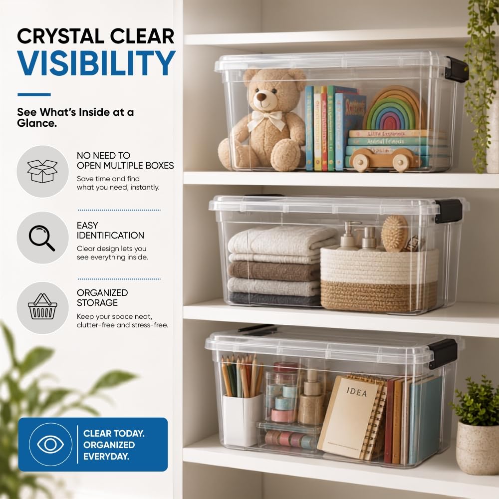 13.7 Quart Clear Plastic Storage Bin with Lid (10 Count)