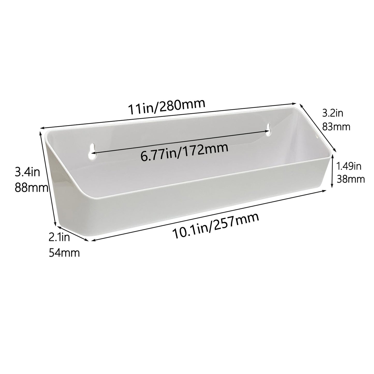 2 Pack 11" Tip Out Tray for Kitchen with Hinges Front Sink Drawer, Drawer Front Clips Flip for Kitchen, White