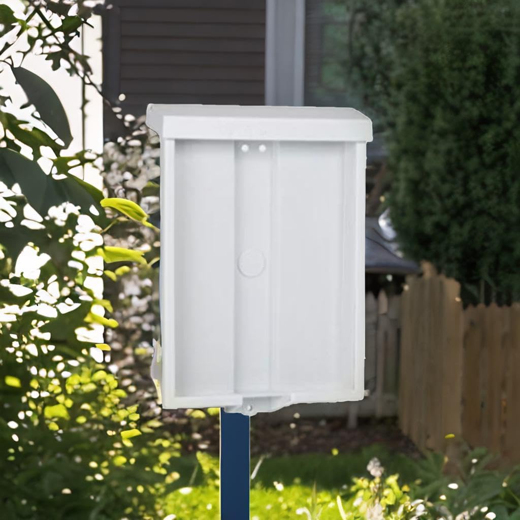 SourceOne 8.5” x 11” Outdoor Realtor Style Brochure Holder with Lid – White – UV Resistant
