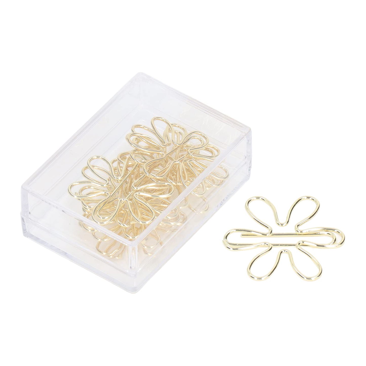 100Pcs Funny Planner Clips Cute Paper Clips Innovative Cute Design Anti Electroplating Process Gold Paper Clips for Office Home School (Floral Print)