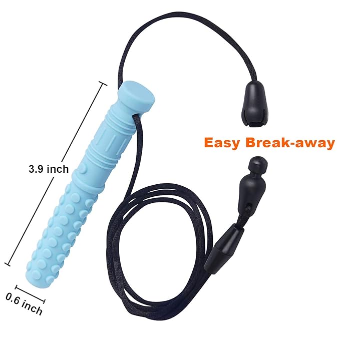 6 Pack Mace Chew Necklace for Sensory Kids, BPA Free, Food-Grade Silicone Oral Motor Aids Chew Necklace Sensory for Autism, ADHD, Anxiety, or Other Special Needs