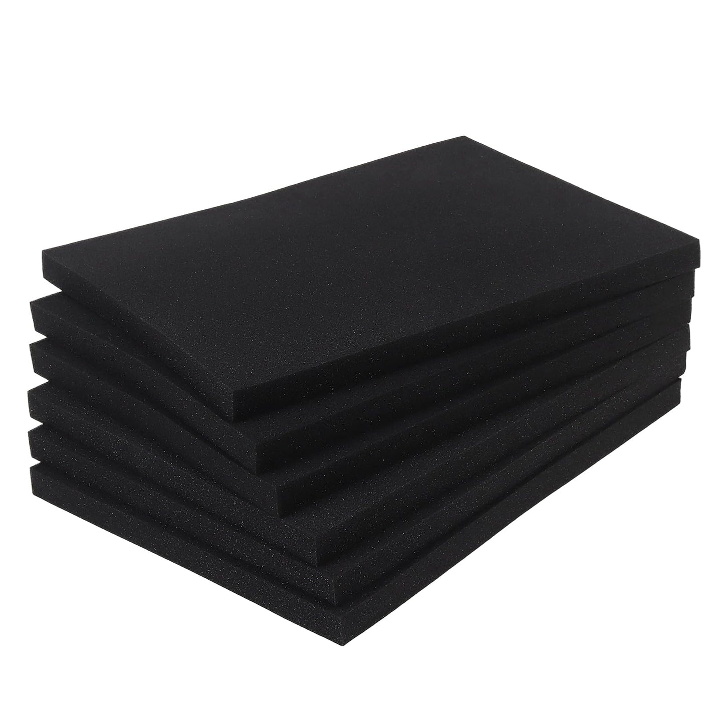 NINGWAAN 6 PCS Foam Insert Black, Cuttable Foam Padding Sheets Cushioning Inserts for Packing Cases, Toolbox, Crafts Make, Moving, 16 x 12 x 1 inch