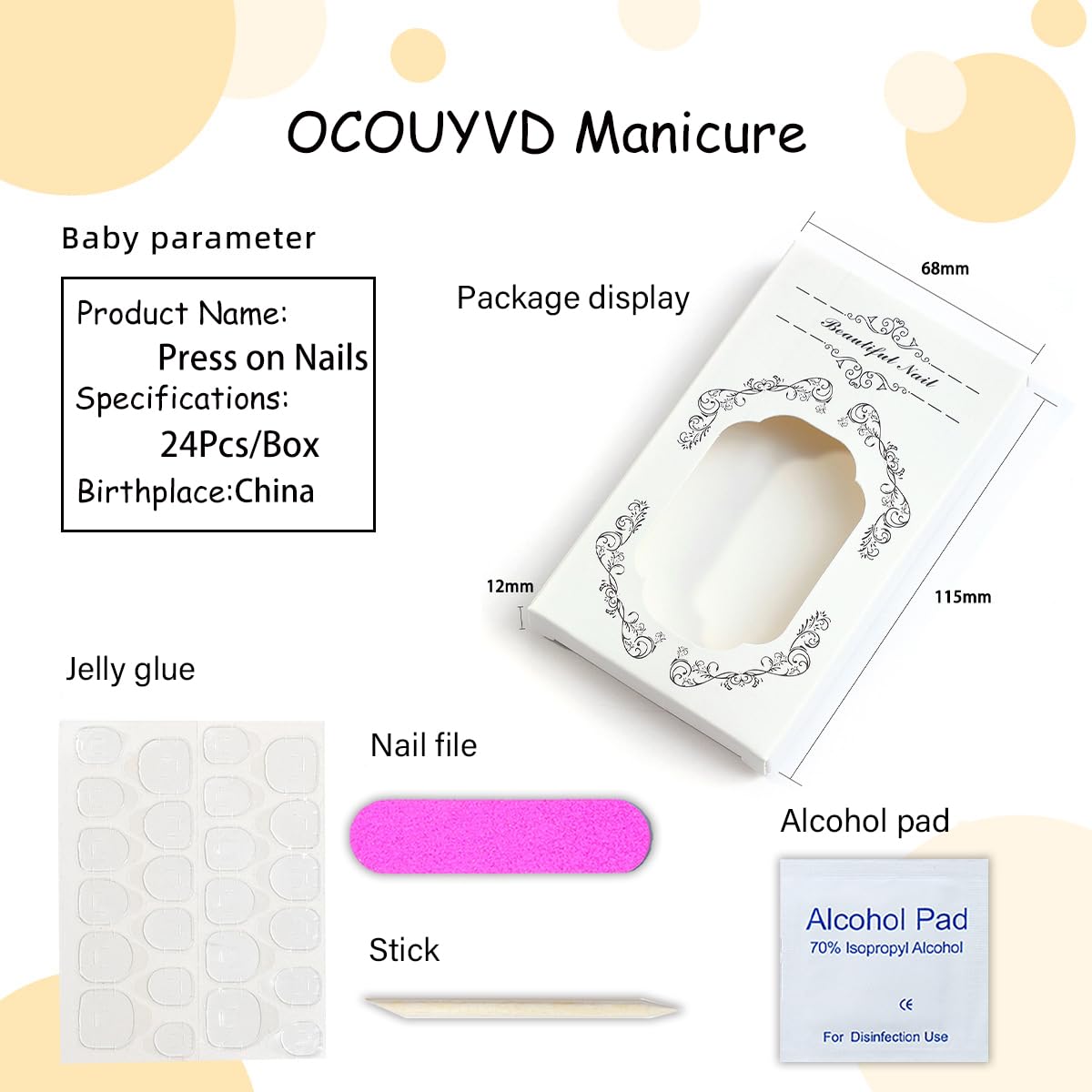 24 Pcs Pink Chrome Press on Nails Short Square Shaped Fake Nail Glossy Reusable Acrylic Nail Designs White French Tip False Nails Full Cover Stick on Nails for Women Manicure Accessories
