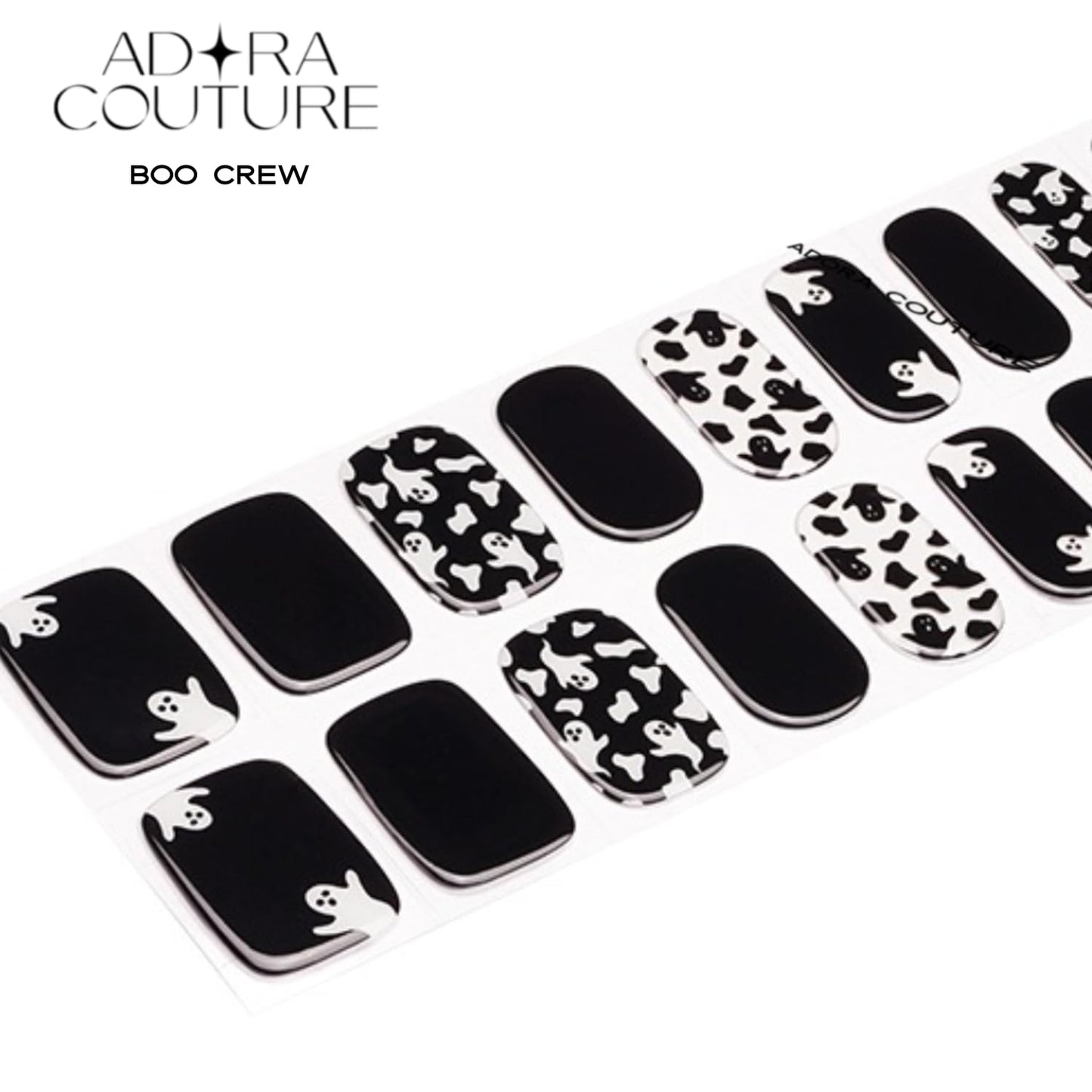 Adora Couture Semi-Cured Gel Nail Strips - 20 Salon-Quality Gel Sticker with UV Light Required, Long Lasting, Easy Application & Removal, Includes Prep Pad, Nail File, Wooden Stick – Boo Crew