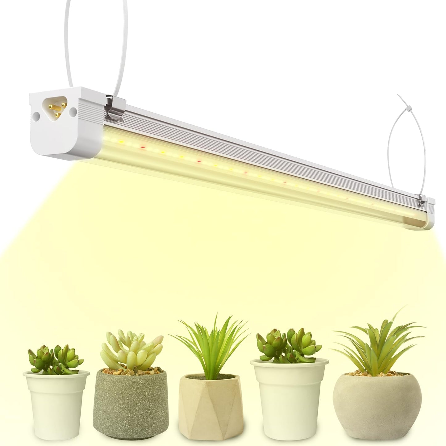 FREELICHT T8 Grow Lights for Indoor Plants, 2FT Full Spectrum, 30W, 4 Installation Methods, 5000K Linkable LED Grow Light Strips for Plant Shelf Greenhouse Succulent Seeding, 1 Pack