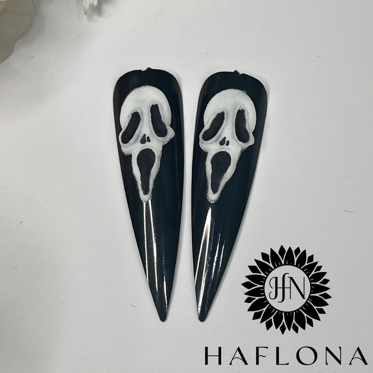 8Pcs 3D Acrylic Ghost Halloween Nail Art Charms Handmade by Acrylic Powder (Ghost-8PCs)