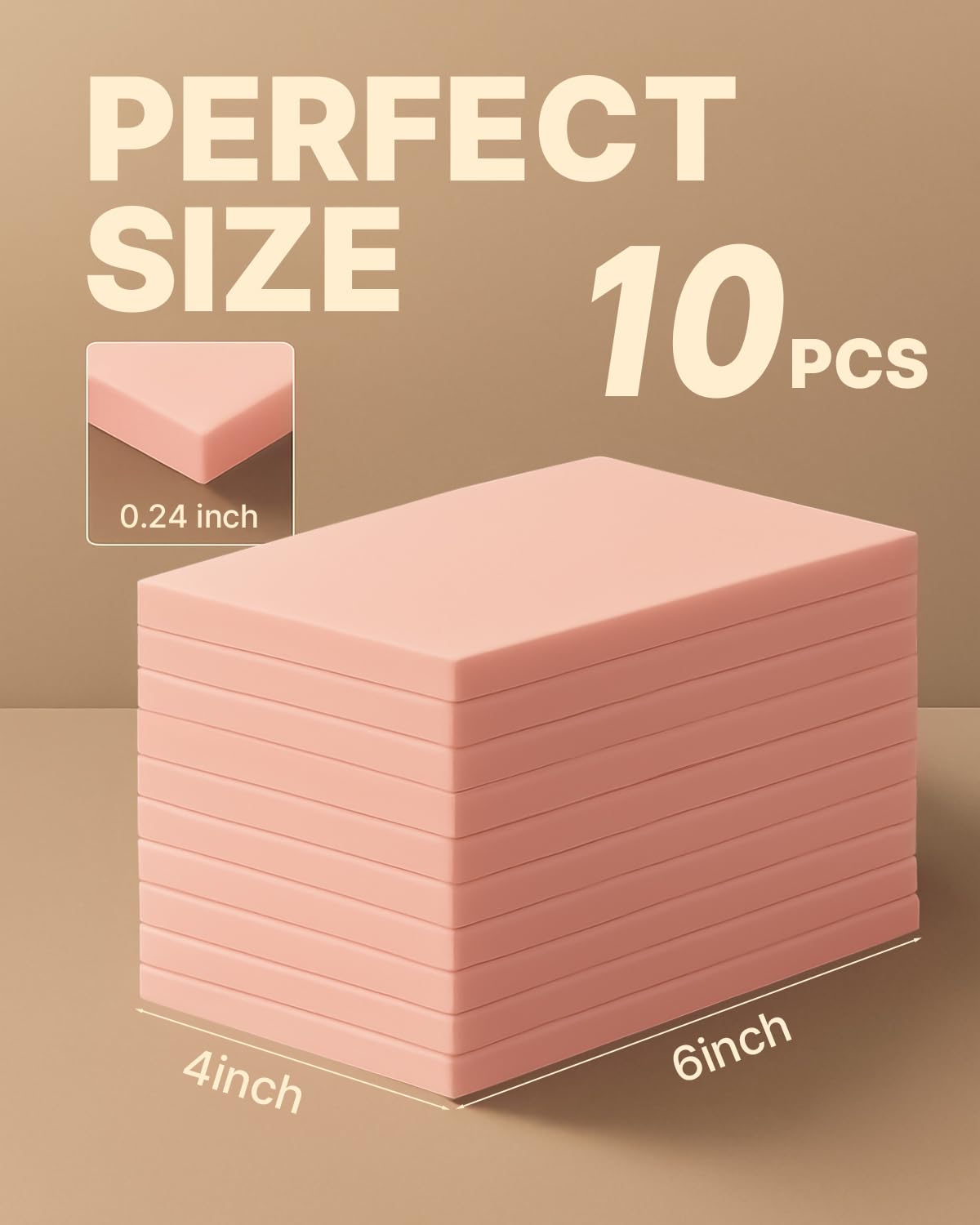 Rubber Linoleum Blocks for Printmaking: 10Pcs 4" x 6" Stamp Carving Kit - Perfect for Linocut Block Printing Supplies, Stamp Making, Craft Materials and DIY Art Projects