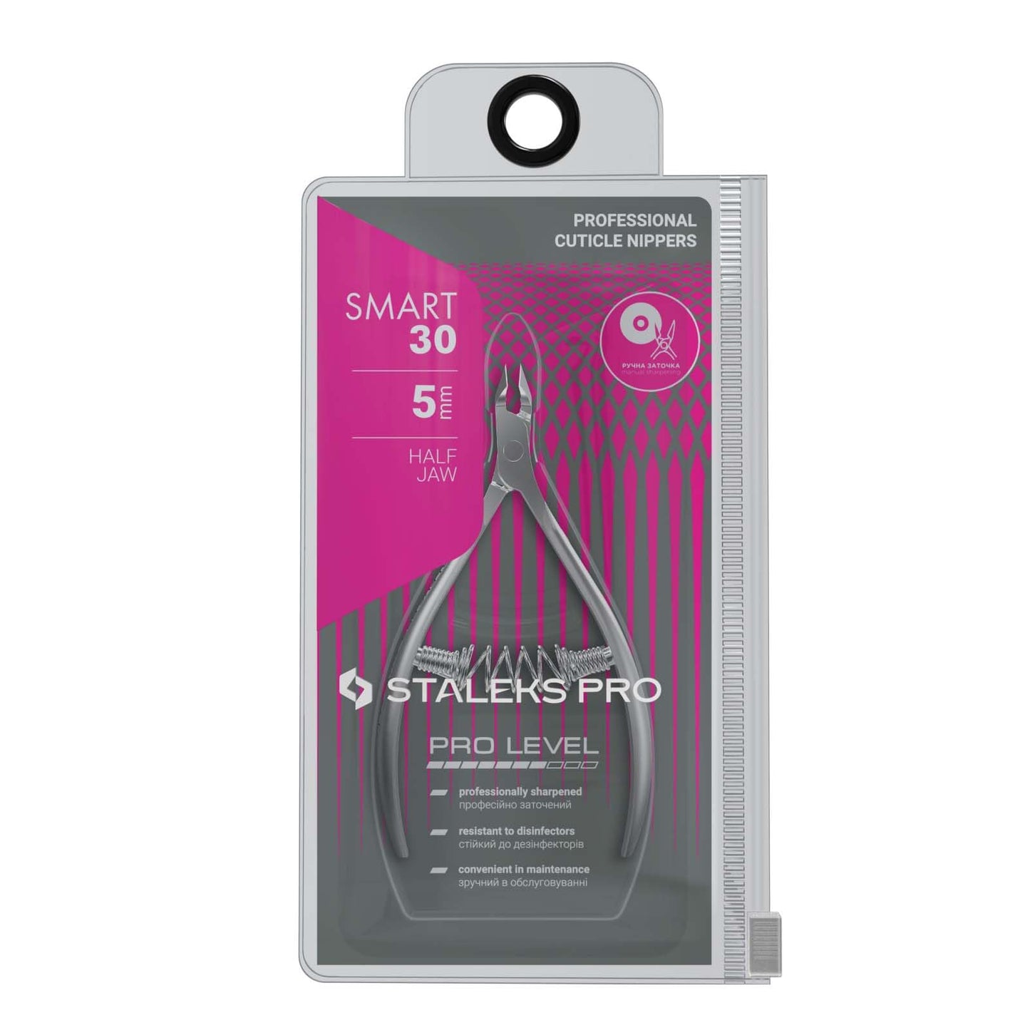 Staleks Pro Cuticle Trimmer - Professional Stainless Steel Cuticle Nipper with Sharp 5mm Blade: Durable Manicure and Pedicure Tool for Nail Care NS-30-5