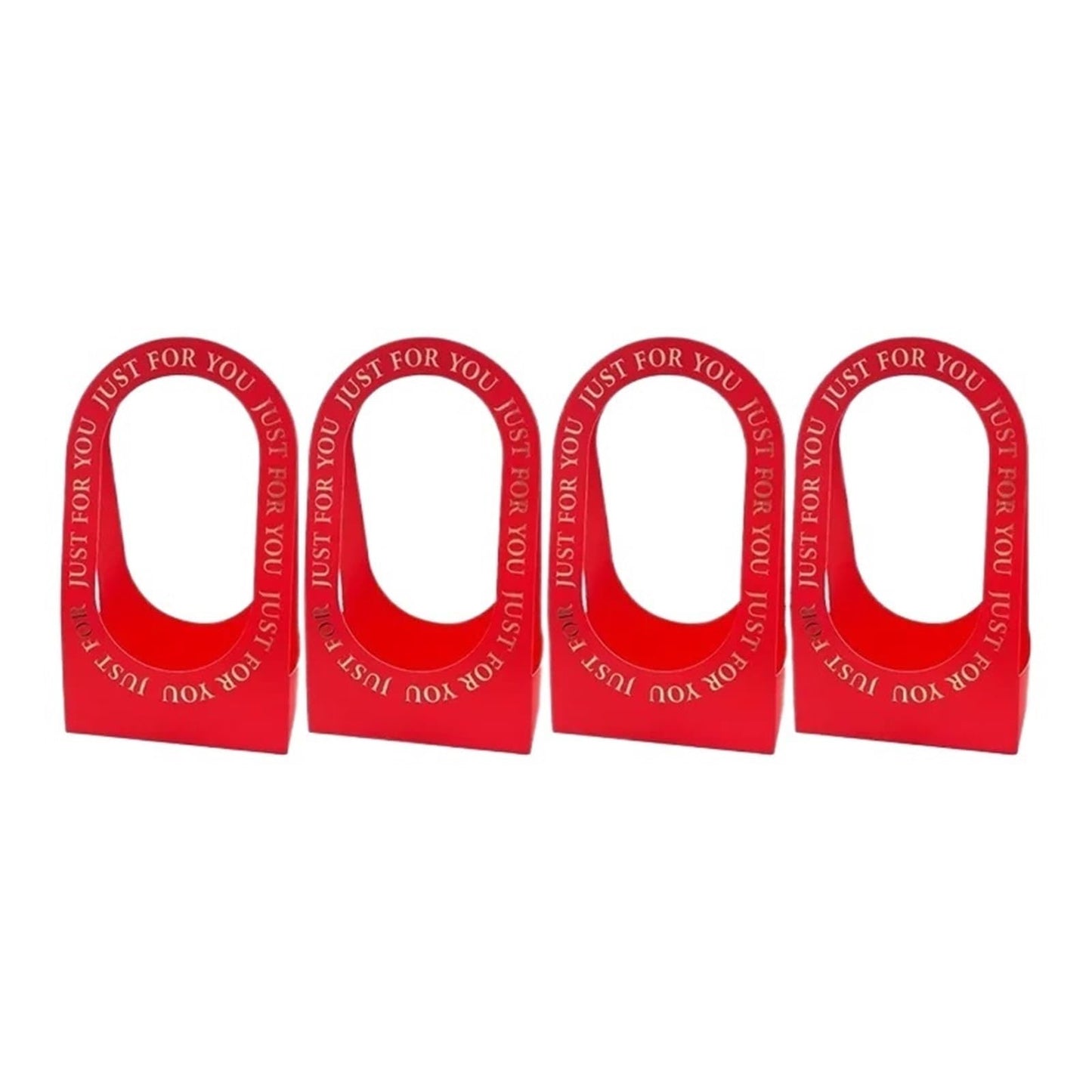 Nikeg Kraft Paper Flower Gift Bags 12Pcs Valentine's Day Hollow Folding Handheld Flower Basket Simple Box Paper Handbag Mother's Gift Arrangement(Red)