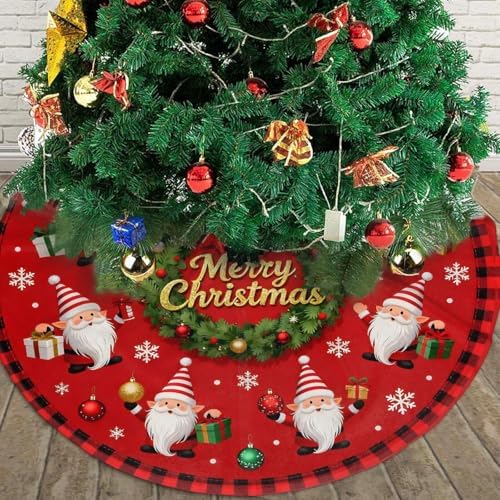 Xmas Gnomes Box Christmas Tree Skirts 48", Xmas Tree Cloth Mats Trees Skirts for Decor Gift, Home Decoration