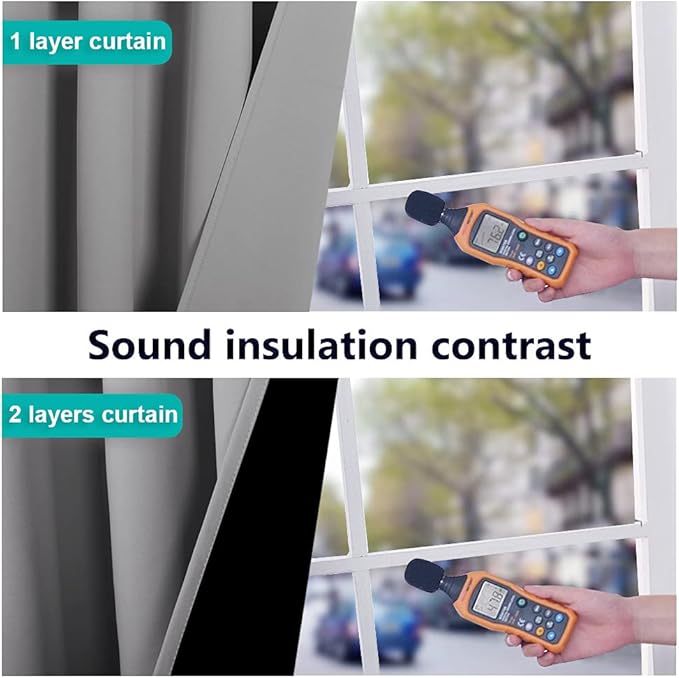 NICETOWN 100% Blackout Blinds, Set of 2, 46" x 102", Silver Grey, Laundry Room Decor Window Treatment Curtains for Large Patio Sliding Door, Thermal Insulated Curtains for Bedroom