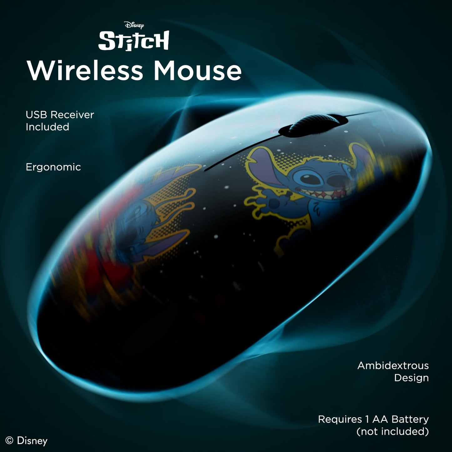 iJoy Disney Lilo and Stitch Wireless Mouse, Bluetooth Ergonomic Mouse Computer Accessories for Laptop Computer or Mini PC and Stitch Gifts for Women, Men, and All Fans of Stitch Stuff