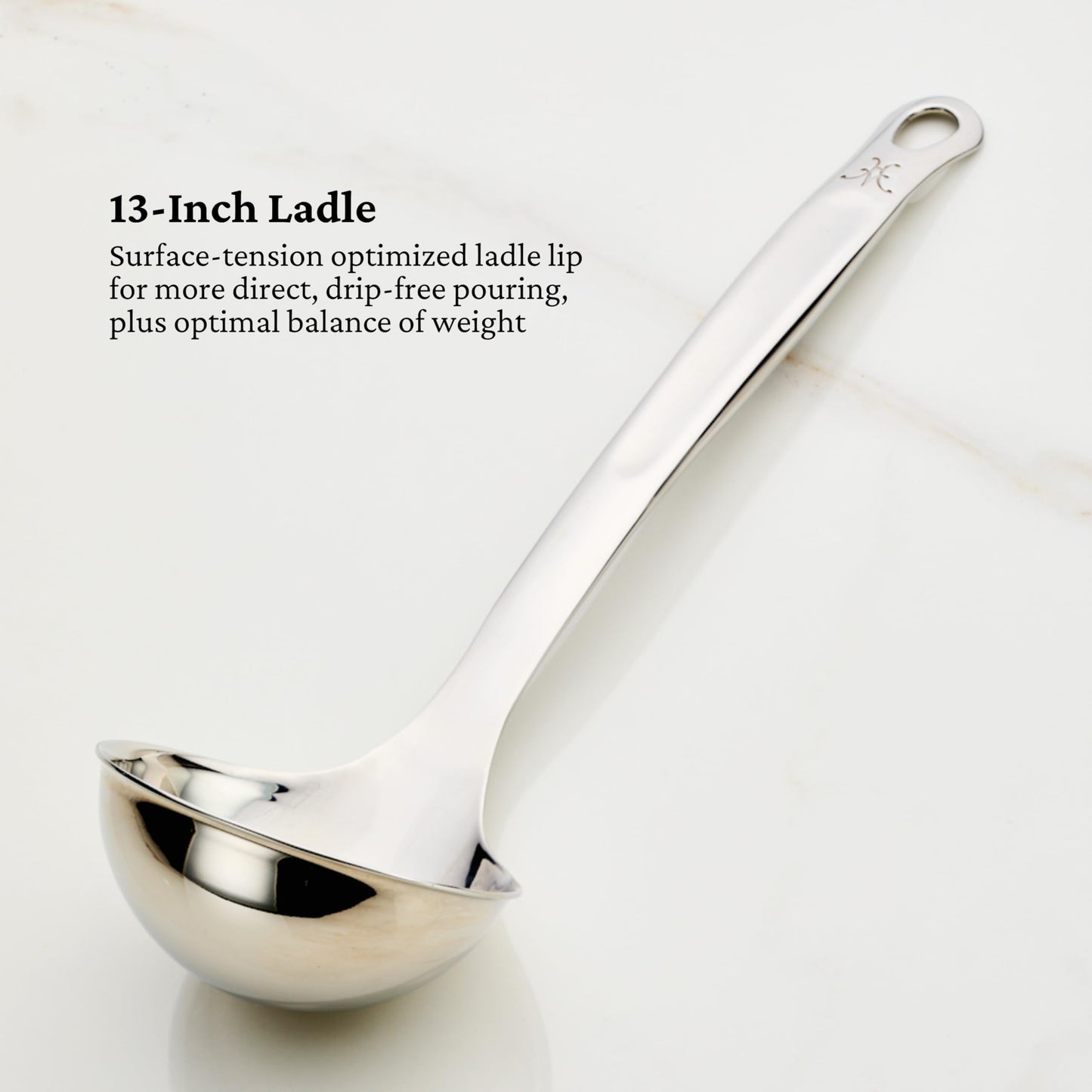 Hestan Provisions Chef's Tools, Deluxe Tool Set (6-Piece) with Porcelain Holder/Bain Marie & Stainless Steel: Solid Spoon, Ladle, Pasta Fork, Turner/Spatula, French Whisk