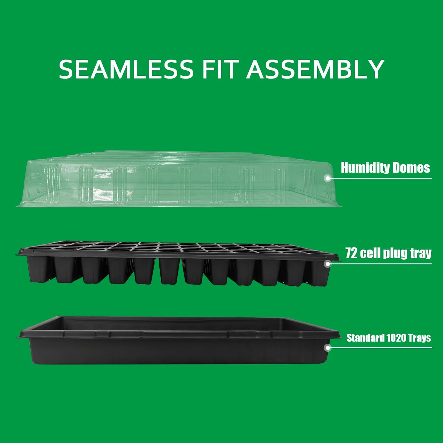 RooTrimmer 10 Pack 1020 Trays, Extra Thick Heavy Duty Seed Starting Trays - No Holes, No Leak, Reusable Propagation Flats for Microgreens, Seedlings, Plant Germination, Fodder and Transplant