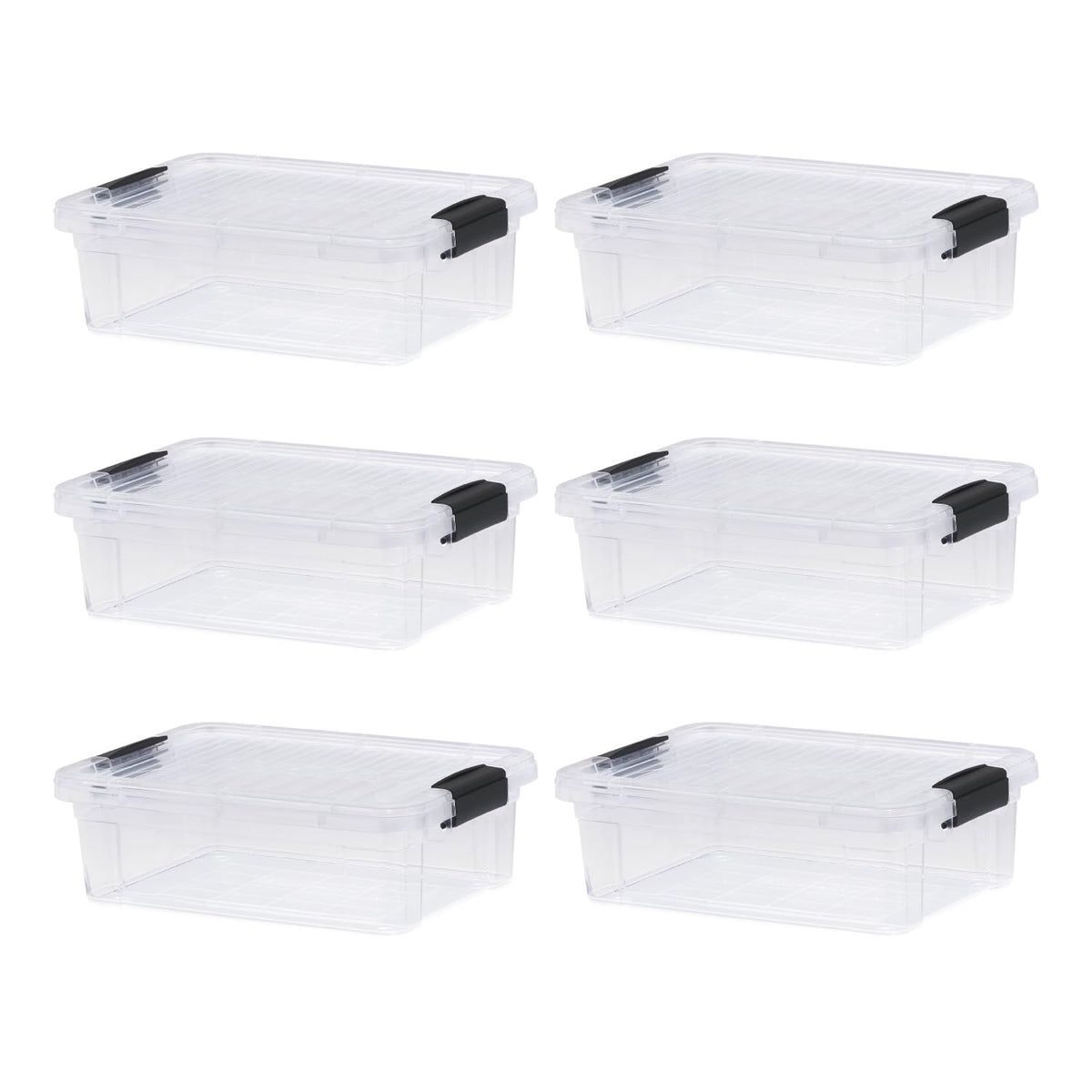 4.5 Quart Clear Plastic Storage Containers with Lids (6 Count)