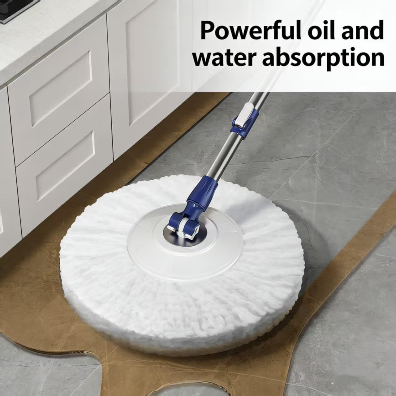 Spin Mop and Bucket Set - 360 Degree Microfiber Mop with Hands Free Wringer System, Multi Surface Floor Cleaning Mop for Hardwood, Tile, and Vinyl Floors